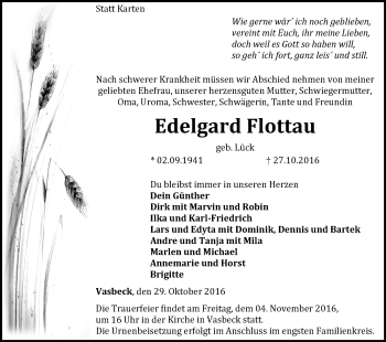 Traueranzeige von Edelgard Flottau von Waldeckische Landeszeitung