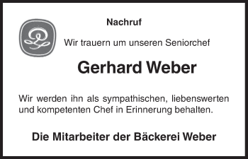 Traueranzeige von Gerhard Weber von Waldeckische Landeszeitung