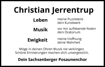 Traueranzeige von Christian Jerrentrup von Waldeckische Landeszeitung