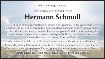 Traueranzeige von Hermann Schmoll von Waldeckische Landeszeitung