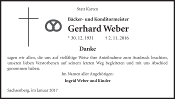 Traueranzeige von Gerhard Weber von Waldeckische Landeszeitung