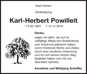 Traueranzeige von Karl-Herbert Powilleit von Waldeckische Landeszeitung