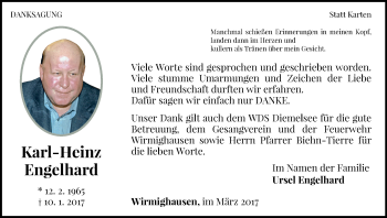 Traueranzeige von Karl-Heinz Engelhard von Waldeckische Landeszeitung