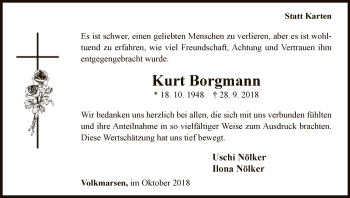 Traueranzeige von Kurt Borgmann von WLZ