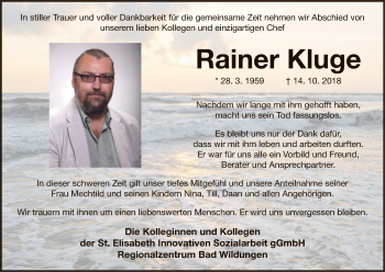 Traueranzeige von Rainer Kluge von WLZ
