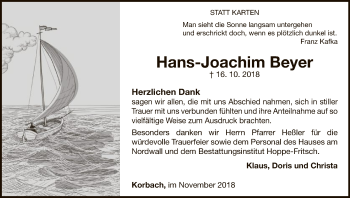 Traueranzeige von Hans-Joachim Beyer von WLZ