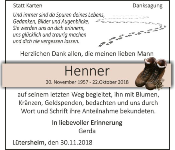 Traueranzeige von Henner Vöpel von WLZ