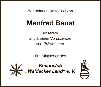 Traueranzeige von Manfred Baust von WLZ