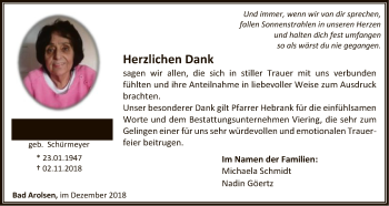 Traueranzeige von Inge Polder von WLZ