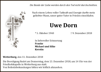 Traueranzeige von Uwe Dorn von WLZ