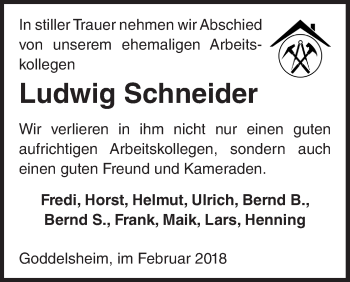 Traueranzeige von Ludwig Schneider von Waldeckische Landeszeitung