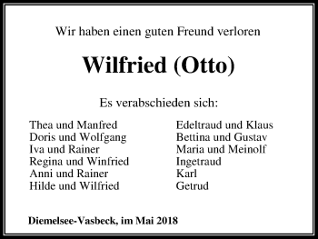 Traueranzeige von Wilfried  von WLZ