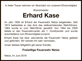 Traueranzeige von Erhard Kase von WLZ