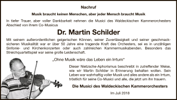 Traueranzeige von Martin Schilder von WLZ