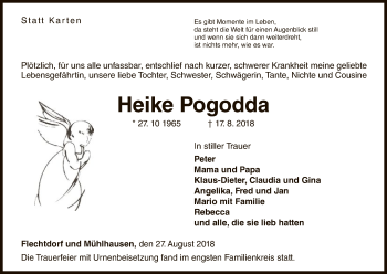 Traueranzeige von Heike Pogodda von WLZ