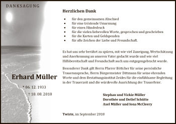 Traueranzeige von Erhard Müller von WLZ