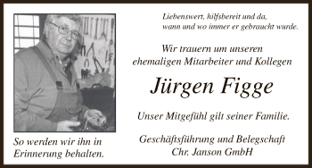 Traueranzeige von Jürgen Figge von WLZ