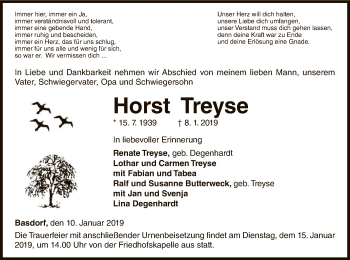 Traueranzeige von Horst Treyse von WLZ