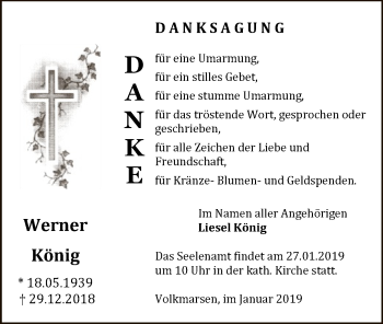 Traueranzeige von Werner König von WLZ