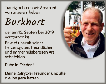 Traueranzeige von Burkhart Hanisch von WLZ