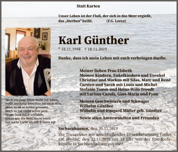 Traueranzeige von Karl Günther von WLZ