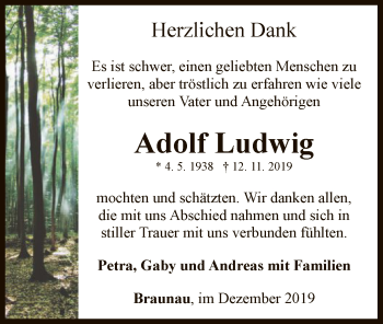 Traueranzeige von Adolf Ludwig von WLZ