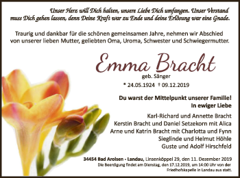 Traueranzeige von Emma Bracht von WLZ