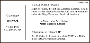 Traueranzeige von Günther Kühnel von WLZ
