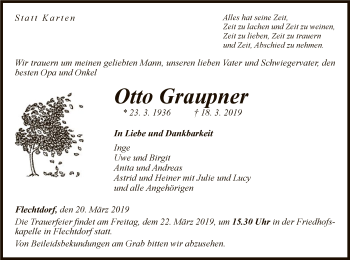 Traueranzeige von Otto Graupner von WLZ