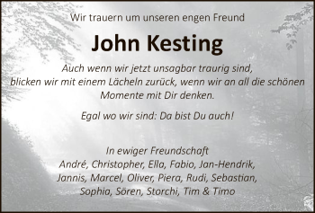 Traueranzeige von John Kesting von WLZ