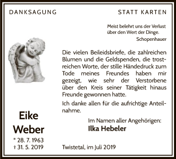 Traueranzeige von Eike Weber von WLZ