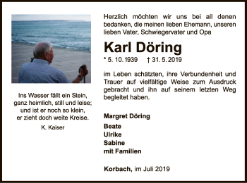 Traueranzeige von Karl Döring von WLZ