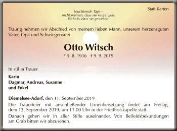 Traueranzeige von Otto Witsch von WLZ