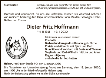 Traueranzeige von Dieter Fritz Hoffmann von WLZ