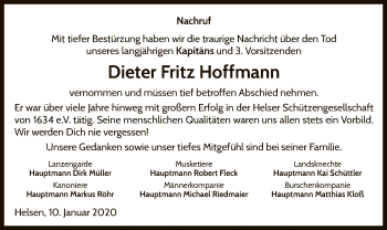 Traueranzeige von Dieter Fritz Hoffmann von WLZ