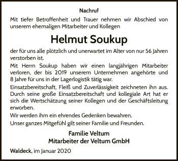 Traueranzeige von Helmut Soukup von WLZ