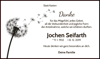 Traueranzeige von Jochen Seifarth von WLZ