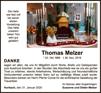 Traueranzeige von Thomas Melzer von WLZ
