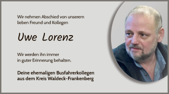 Traueranzeige von Uwe Lorenz von WLZ