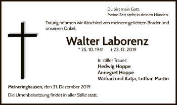 Traueranzeige von Walter Laborenz von WLZ