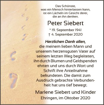 Traueranzeige von Peter Siebert von WLZ