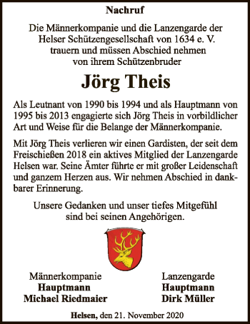 Traueranzeige von Jörg Theis von WLZ