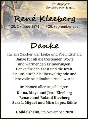 Traueranzeige von Renè Kleeberg von WLZ