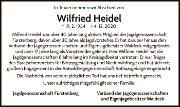 Traueranzeige von Wilfried Heidel von WLZ