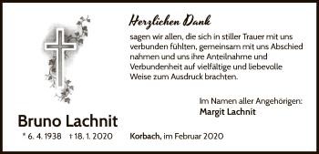 Traueranzeige von Bruno Lachnit von WLZ