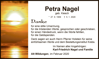 Traueranzeige von Petra Nagel von WLZ