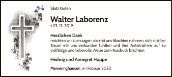 Traueranzeige von Walter Laborenz von WLZ