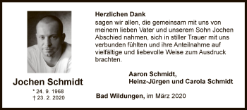 Traueranzeige von Jochen Schmidt von WLZ
