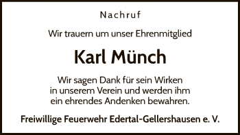 Traueranzeige von Karl Münch von WLZ