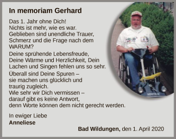 Traueranzeige von Gerhard Münch von WLZ